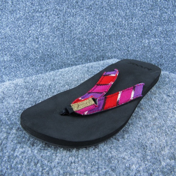 Reef Fasa Women Flip Flop Sandal Shoes Red Textile Size‎ 8 Medium - Picture 1 of 9